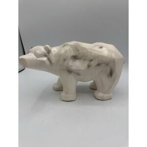 Polar Bear White Ceramic Modern Geometric Abstract Figurine Figure